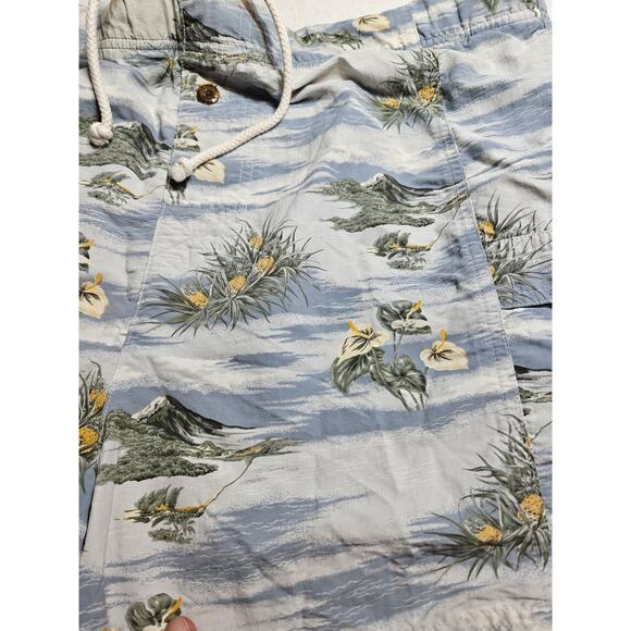 Tommy Bahama Men’s Board Swim Trunks Hawaiian Tropical Blue Medium - Picture 2 of 10